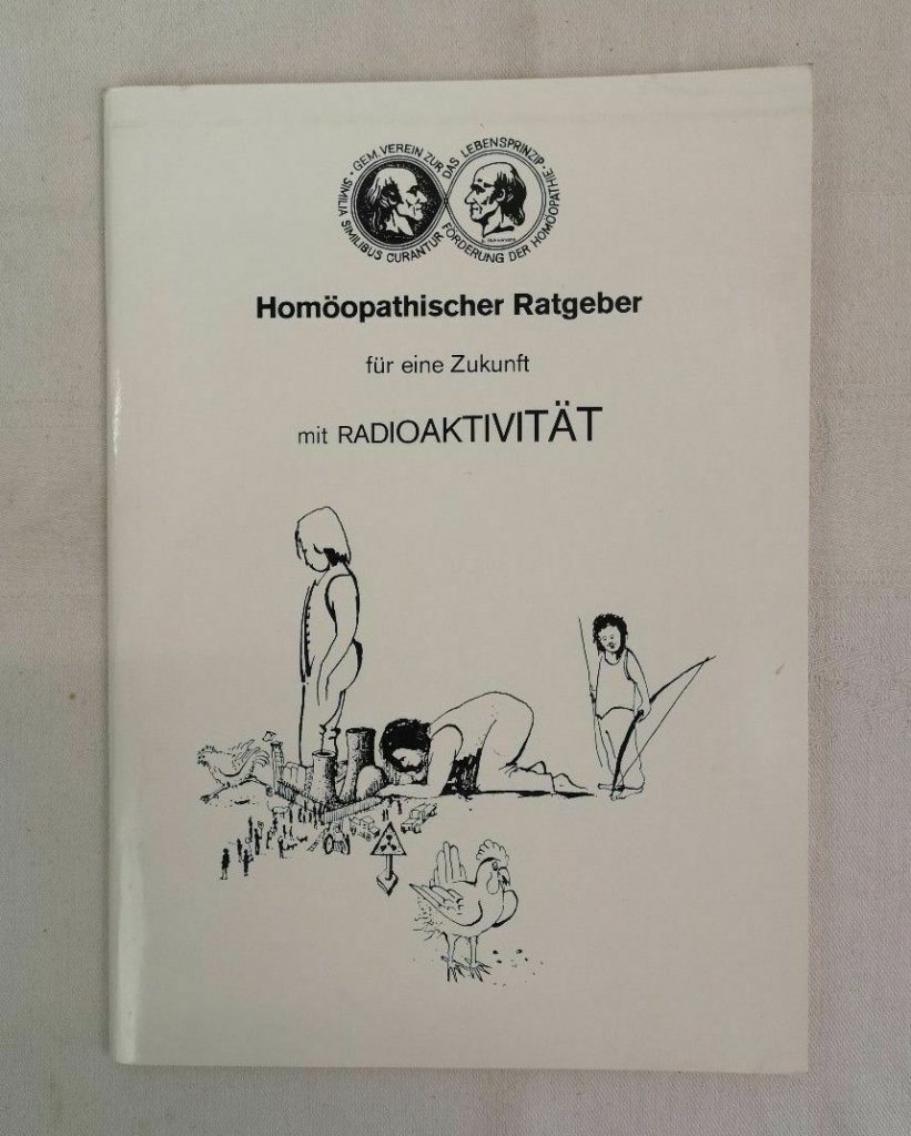 Cover of a booklet entitled (in German) "Homeopathic Prescriptions for a Future with Radioactivity".